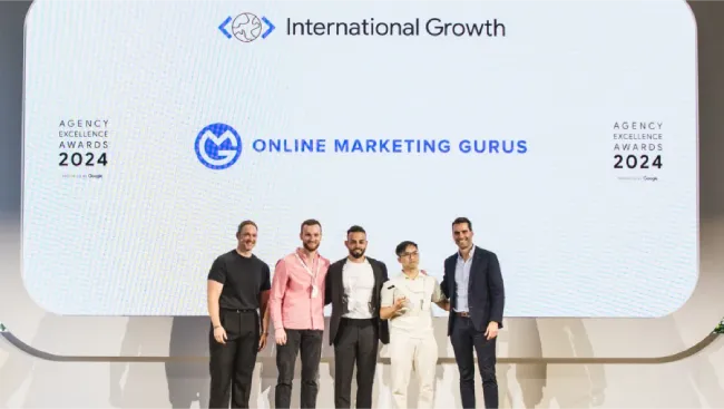 Online Marketing Gurus wins International Growth category at the Google Agency Excellence Awards.