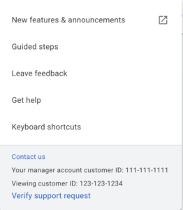 GAds customer ID GAds customer ID