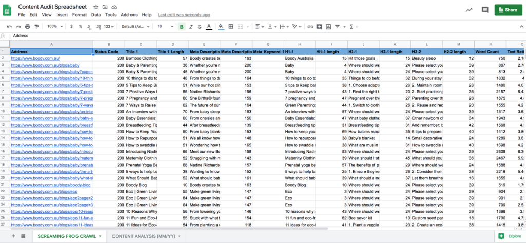 Content Asset Spreadsheet - OMG
