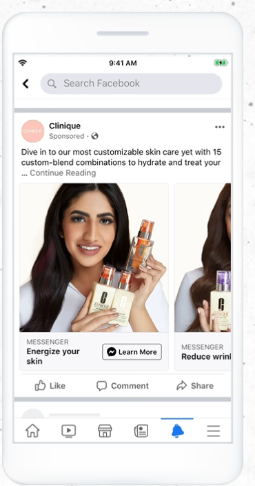 Image showing a click to messenger type ads