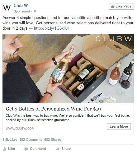 Image showing a domain ad for Club W