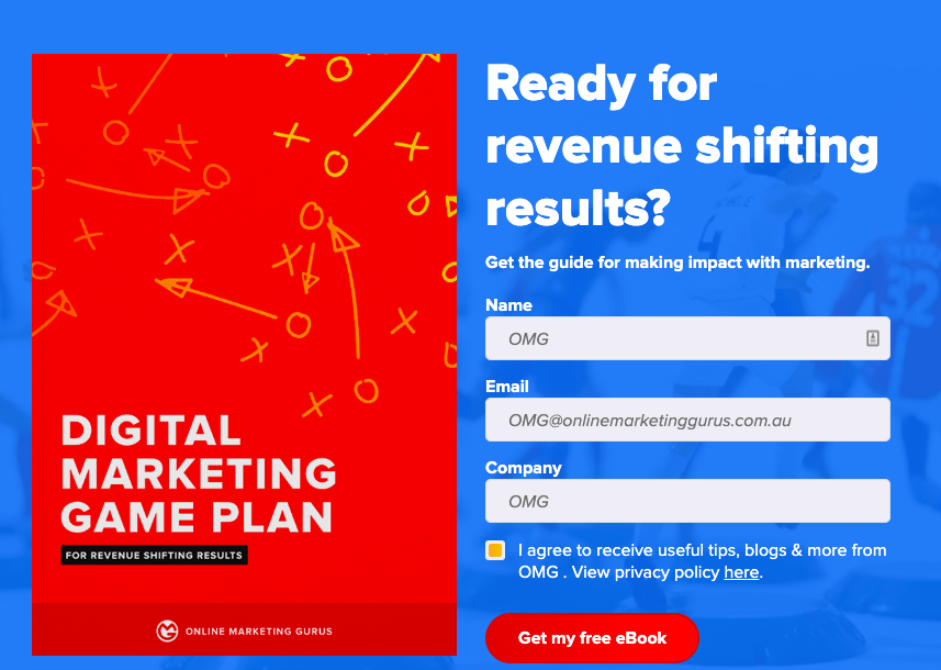 OMG's Digital Marketing Game Plan CTA