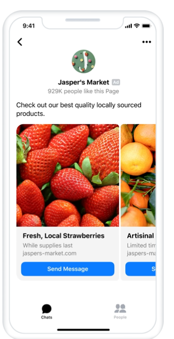 A second Image showing example of messenger ads