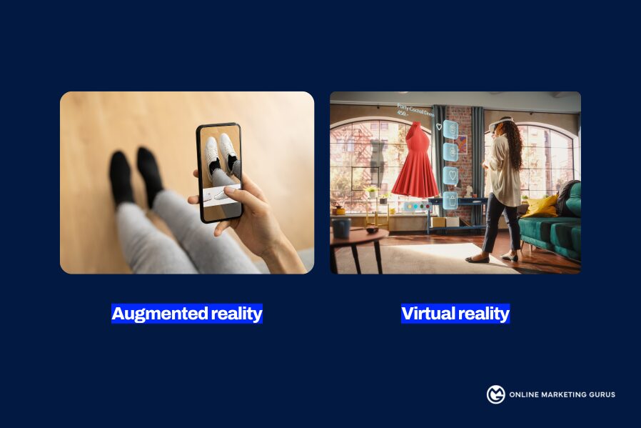 Augmented Reality vs Virtual Reality in eCommerce Augmented Reality vs Virtual Reality in eCommerce -- by OMG