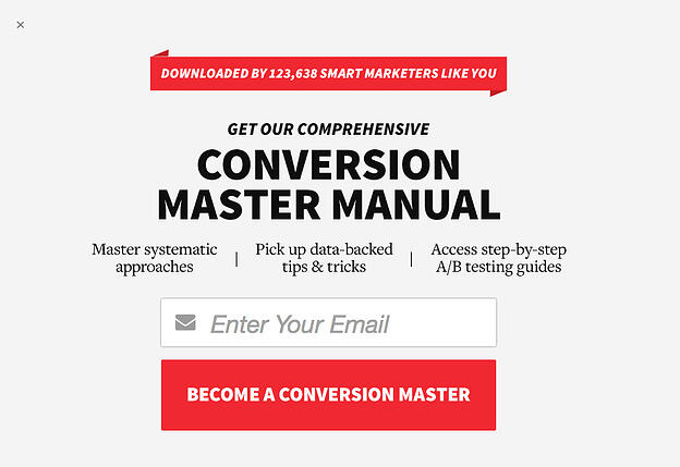 Call to action example from ConversionXL