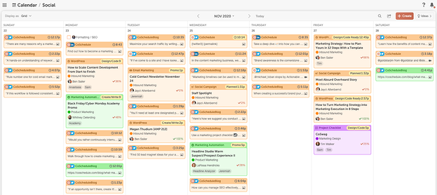 Content Calendar and Template By CoSchedule