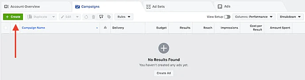 Image showing how to create a new ad campaign