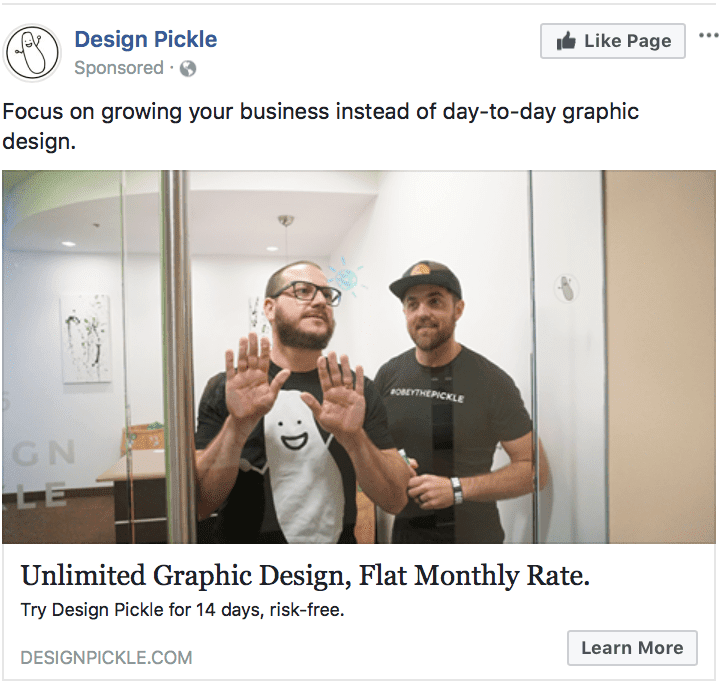 Learn More CTA Example by Design Pickle
