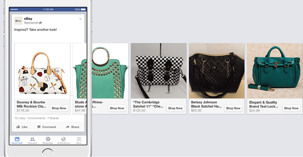 Image showing an example of a dynamic ad created by eBay