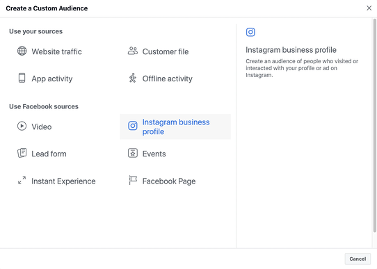 Image showing an example of a Facebook ads audience