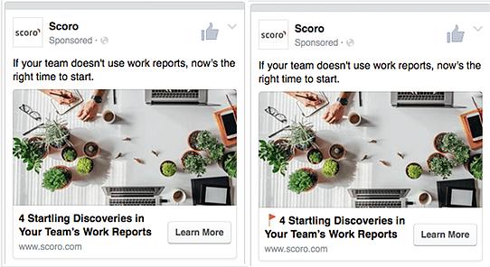 Image showing an example the performance of facebook ads