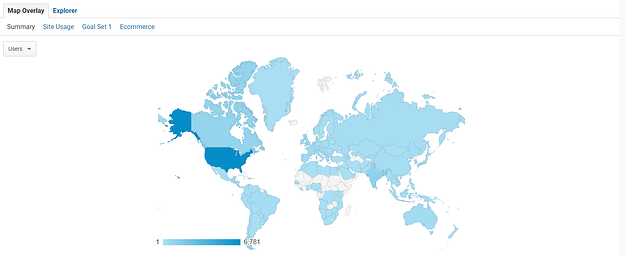 Google analytics map of locations