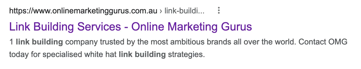 meta description for link building services