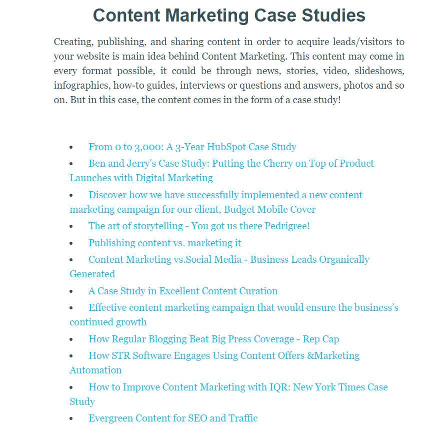 Content marketing case studies