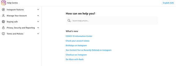 Instagram FAQ Pages