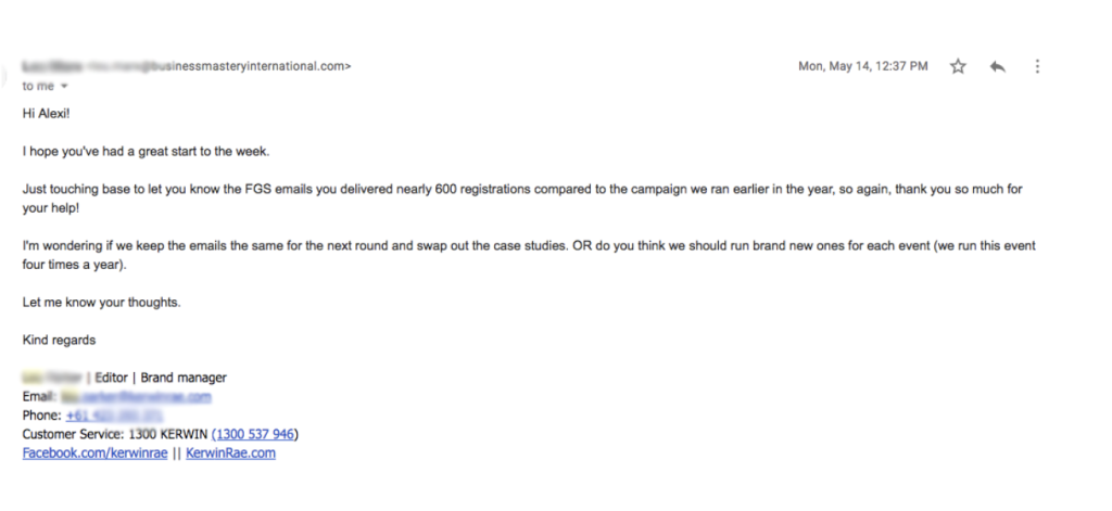 Kerwin email reply