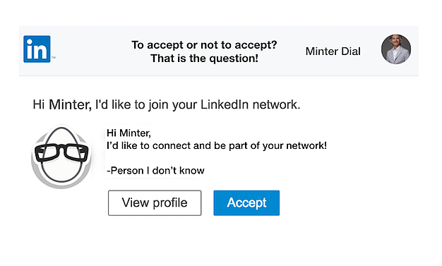 Image showing an example of a linkedin message