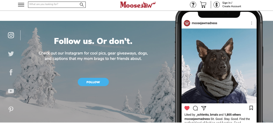 Moosesjaw follow us on Instagram CTA