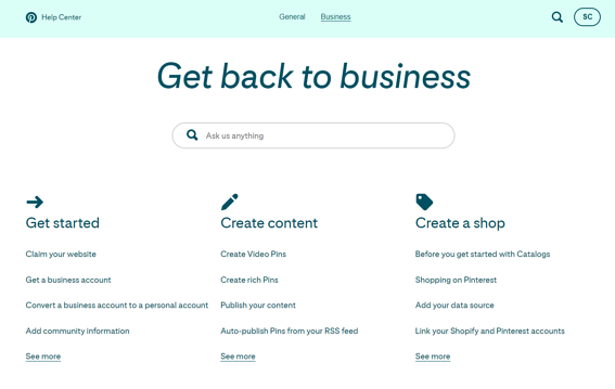 Image showing an example of faq's from pinterest