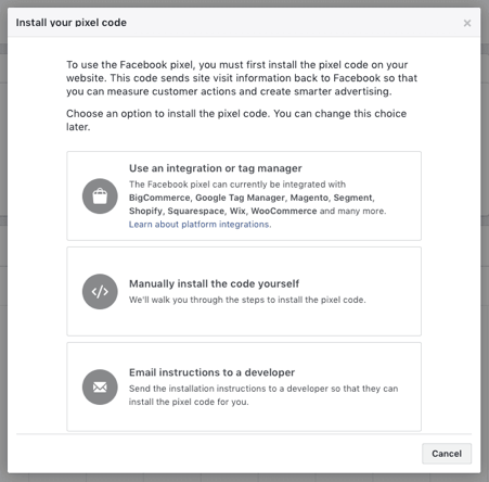 Facebook Pixel Options