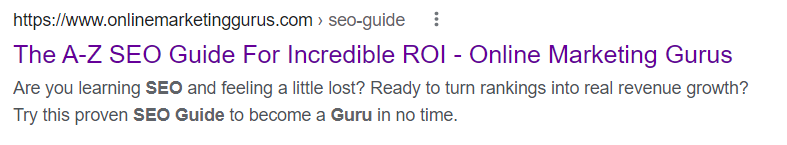 Title Tag In Search Results by OMG Title Tag In Search Results by OMG