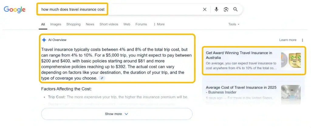 AI Overview improvement by 400% using OMG AI Search strategies.
