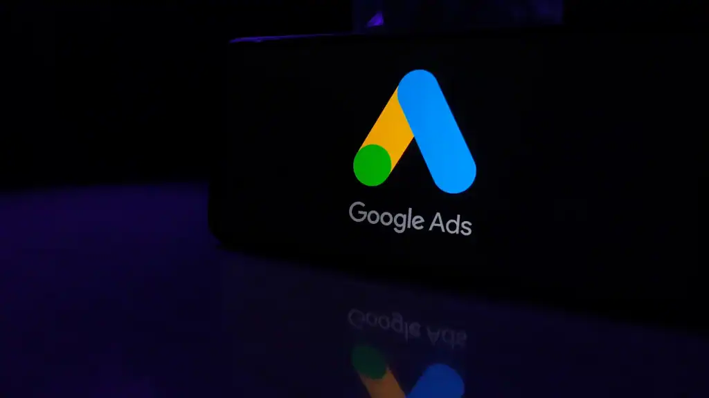 A dark reflection of Google Ads logo.