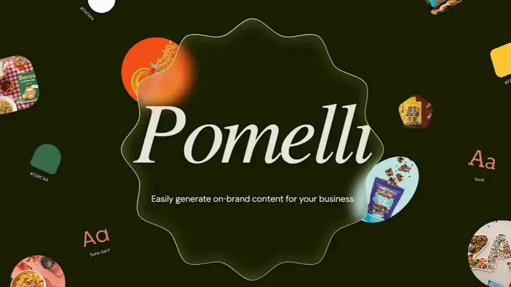 Promotional graphic showcasing Google’s Pomelli AI platform that helps small businesses create on-brand marketing content automatically.