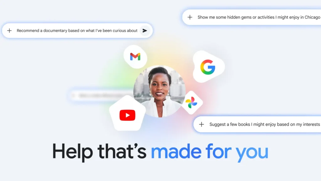 Google Gemini and Search interface illustrating personal intelligence features and personalised AI search experiences
