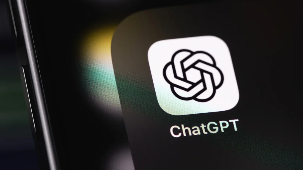 ChatGPT app interface representing premium ad placements inside high-intent AI conversations, as OpenAI signals higher CPMs and limited early-stage reporting