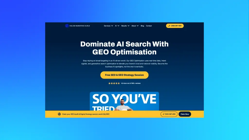 Landing page example