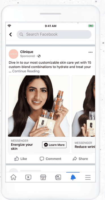 Image showing a click to messenger type ads