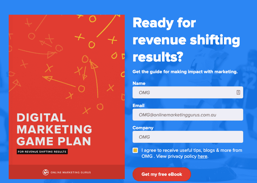 OMG's Digital Marketing Game Plan CTA