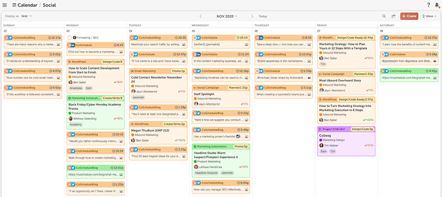 Content Calendar and Template By CoSchedule