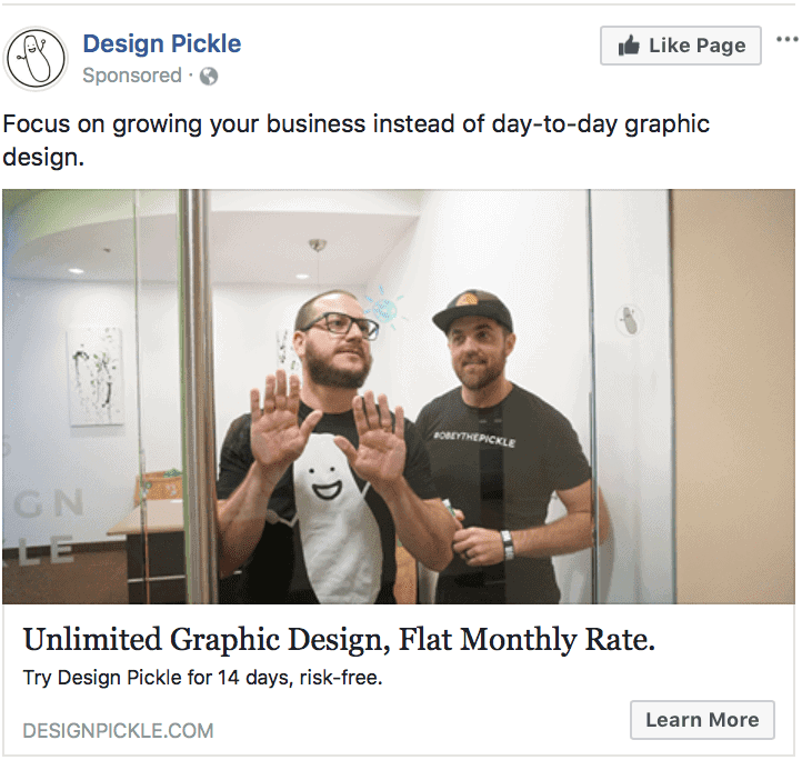 Learn More CTA Example by Design Pickle