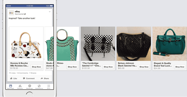 Image showing an example of a dynamic ad created by eBay