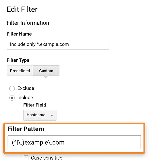 Edit Filter in GA