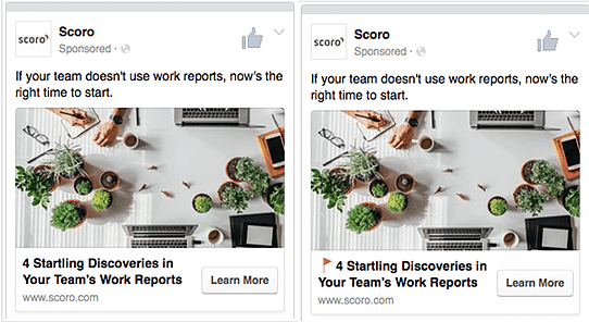Image showing an example the performance of facebook ads