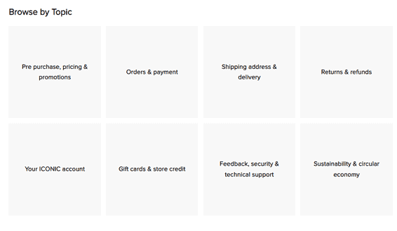 Image showing an example of faq topics