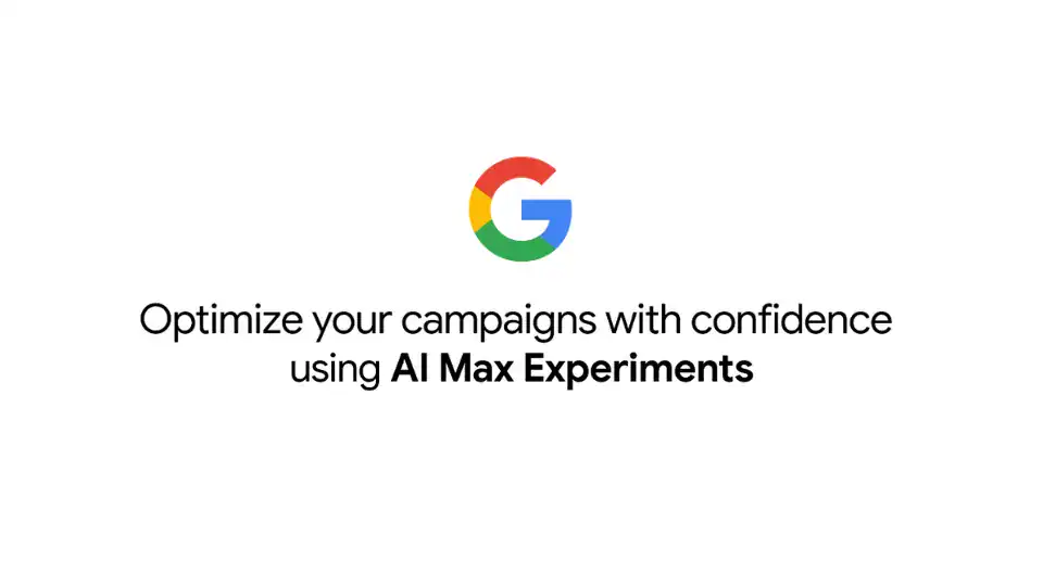 Google AI Max Experiments graphic highlighting campaign optimisation features – Google Ads management, budget optimisation, and SEO Sydney marketing news.