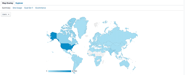 Google analytics map of locations