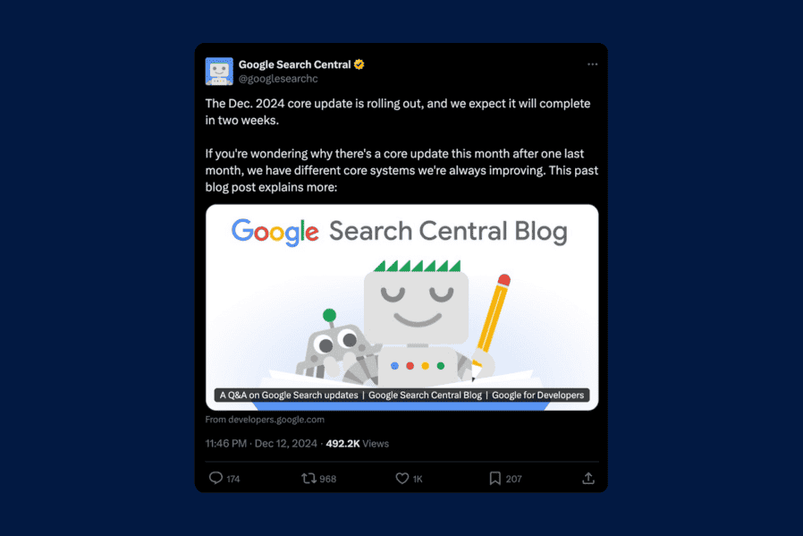 Google December 2024 Core Update - by OMG