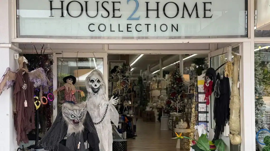 Australian businesses change their storefronts to entice users to visit the store. This is House2Home in Crow's Nest in Sydney, Australia with Halloween decorations on display, symbolising how brands use Halloween campaigns to connect with local audiences through digital marketing in Australia and SEO Sydney strategies.
