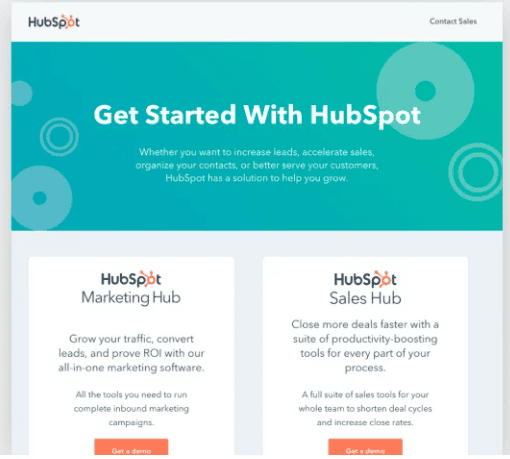 hubspot landing page