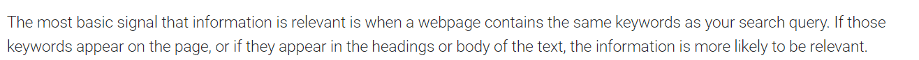 According to Google, keywords are still a fundamental part of the search engine algorithm - OMG