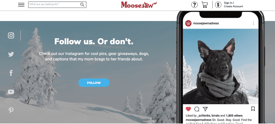 Moosesjaw follow us on Instagram CTA