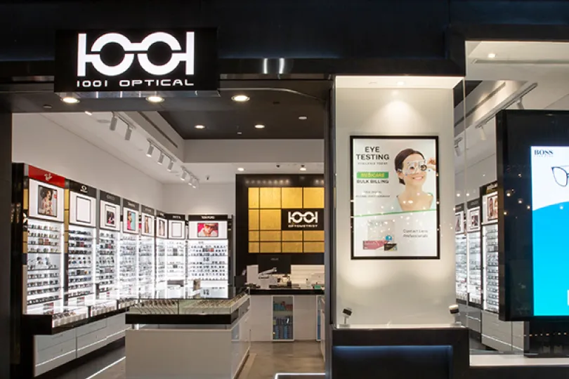 1001 Optical storefront imagery, OMG digital marketing client case study