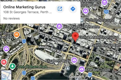 OMG Perth Office map