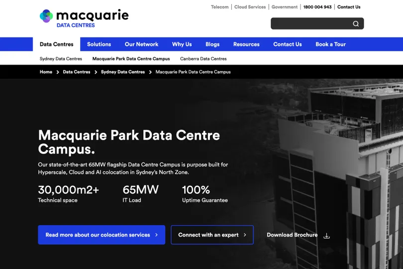 Macquarie Data Centres data centre and cloud infrastructure SEO case study by Online Marketing Gurus