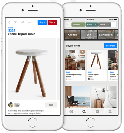 Pinterest Shoppable Products Media On MObile